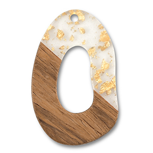 Holz Anh&auml;nger Irregular Transparent-gold-brown