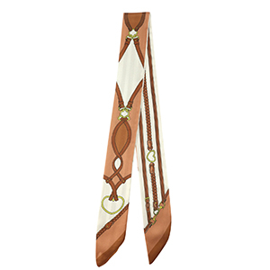 Bandana Schal mit Zopfmuster Off white-light brown-brown