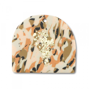 Polymer Anh&auml;nger Brown-pink-white-gold