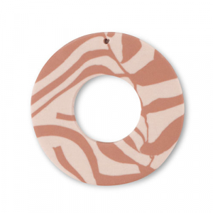 Polymer Anh&auml;nger Rund Light peach pink-light brown