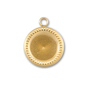 BY31&reg; Stainless Steel - Rostfrei Stahl Anh&auml;nger mit Fassung f&uuml;r SS39 Chaton Gold