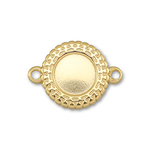 BY31&reg; Stainless Steel - Rostfrei Stahl Zwischenst&uuml;ck mit Fassung f&uuml;r SS34 Flat Back Gold