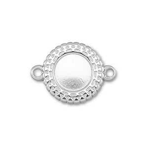 BY31&reg; Stainless Steel - Rostfrei Stahl Zwischenst&uuml;ck mit Fassung f&uuml;r SS20 Flat Back Silver