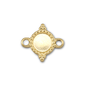 BY31&reg; Stainless Steel - Rostfrei Stahl Zwischenst&uuml;ck mit Fassung f&uuml;r SS20 Flat Back Gold