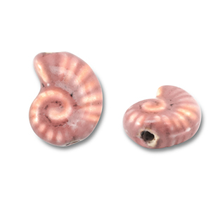 Perlen Keramik Muschel Vintage pink