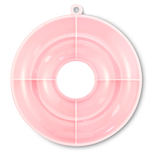Schmuckdisplay Aufbewahrungsboxen 4 F&auml;cher Donut Transparent-pink