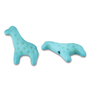 Perlen Keramik Giraffe Turquoise blue