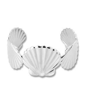 Armb&auml;nder aus Stainless Steel - Rostfreiem Stahl Bangle Muschel Silver