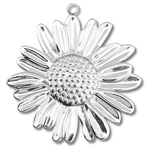Stainless Steel - Rostfrei Stahl Anh&auml;nger Blume Silver