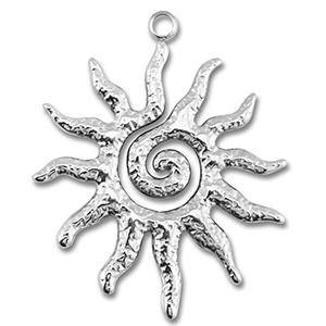 Stainless Steel - Rostfrei Stahl Anh&auml;nger Sonne Silver