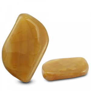 Naturstein Perlen Chalcedon & Achat Blatt Crackle Transparent ochre yellow-ochre brown