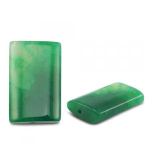 Naturstein Perlen Achat Rechteck Crackle Transparent green