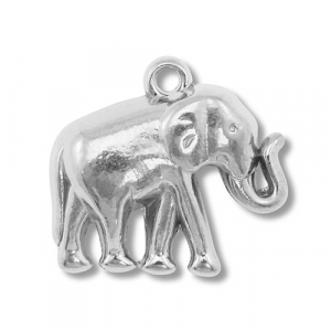 Stainless Steel - Rostfrei Stahl Anh&auml;nger Elefant Silver