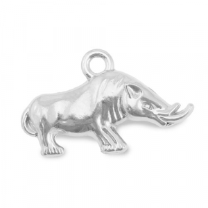 Stainless Steel - Rostfrei Stahl Anh&auml;nger Nashorn Silver