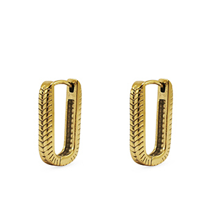 Ohrringe / Ohrstecker aus Stainless Steel - Rostfreiem Stahl Oval Gold