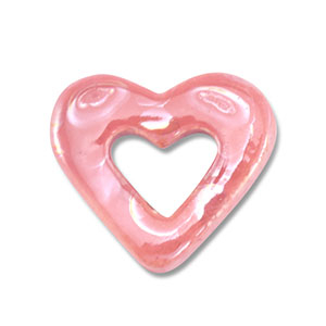 DQ Griechische Keramik Perlen Herz Mauve pink