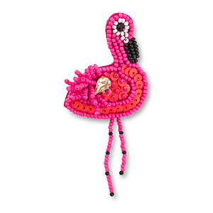Broschen Flamingo Multicolour pink-black-white
