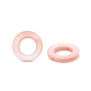 Muschel Perlen 15mm Rund Pink