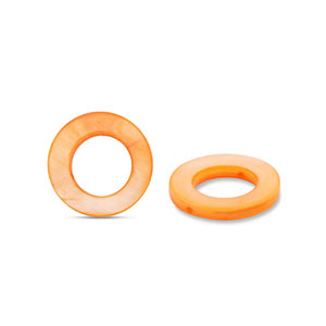 Muschel Perlen 15mm Rund Orange