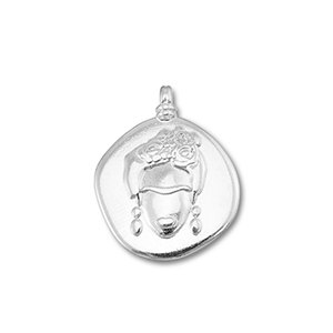 Metall Anh&auml;nger DQ Frida Kahlo Antik silber (Nickelfrei)