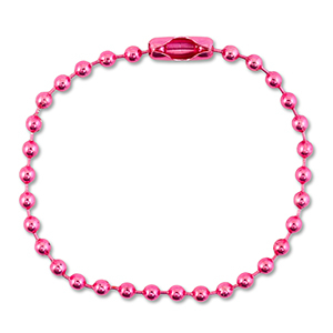 Farbiges Zubeh&ouml;r Ballchain mit Verschluss Shiny dark pink
