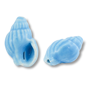 Perlen Keramik Wellhornschnecke Blue