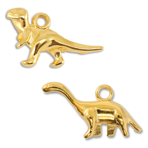 Metall Anh&auml;nger DQ Dino Gold (Nickelfrei)