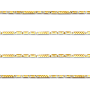 Stainless Steel - Rostfrei Stahl Schmuckzubeh&ouml;r Gliederkette Flach Gold