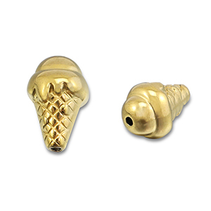 Stainless Steel - Rostfrei Stahl Perlen Ice Lolly Gold