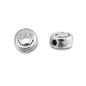 Stainless Steel - Rostfrei Stahl Perlen Smiley Silver