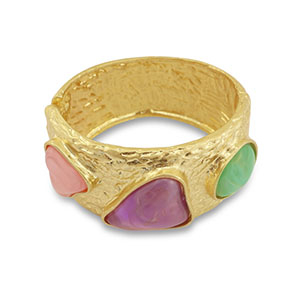 Statement Armb&auml;nder Bangle Gold-pink-purple-mint turquoise