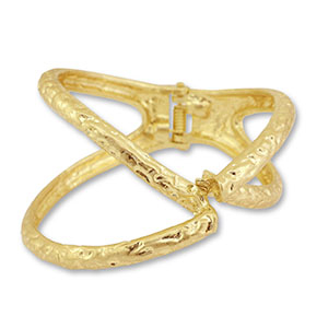 Statement Armb&auml;nder Bangle Gekreuzt Gold