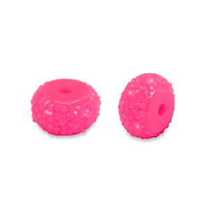 Resin Perlen Rondell 8mm Neon pink