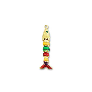 Eco-brass&reg; (nachaltiges Messing) Anh&auml;nger Fisch Gold-multicolour