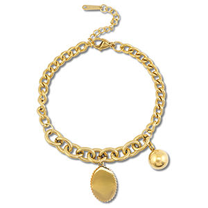 Armb&auml;nder aus Stainless Steel - Rostfreiem Stahl Ball Gold