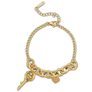 Armb&auml;nder aus Stainless Steel - Rostfreiem Stahl Schl&uuml;ssel Gold