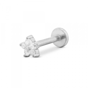 Ohrpiercing aus Stainless Steel - Rostfreiem Stahl Blume Silver