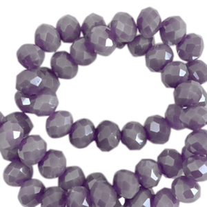 Top Glas Facett Perlen 6x4 mm rondellen African purple-pearl shine coating
