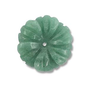 Naturstein Perlen Aventurin Blume Jade green