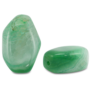 Naturstein Perlen Chalcedon und Quarz Irregular Green