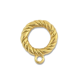 Stainless Steel - Rostfrei Stahl Schmuckzubeh&ouml;r Ring mit &Ouml;se Gold