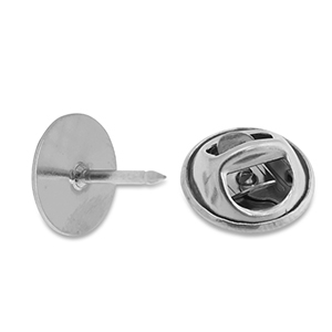 Stainless Steel - Rostfrei Stahl Schmuckzubeh&ouml;r f&uuml;r Pins Silver