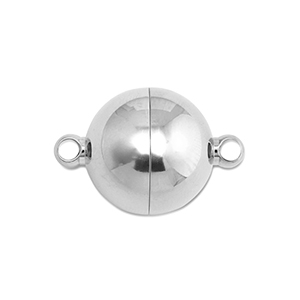 Stainless Steel - Rostfrei Stahl Schmuckzubeh&ouml;r Magnetverschluss Ball 14mm Silver