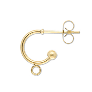 Stainless Steel - Rostfrei Stahl Schmuckzubeh&ouml;r Ohrringe Creolen mit &Ouml;se Gold