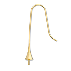 Stainless Steel - Rostfrei Stahl Schmuckzubeh&ouml;r Ohrringe / Ohrh&auml;nger mit Endkappe Gold