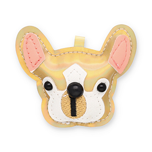 Statement-Anh&auml;nger Hund Gold holographic-white-black-salmon pink