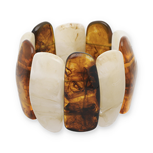 Resin-Armb&auml;nder Transparent amber brown-off white-beige