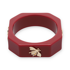 Resin-Armb&auml;nder Bangle mit Biene Dark red-gold