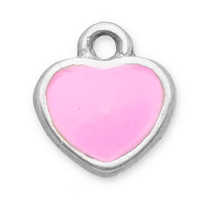 Stainless Steel - Rostfrei Stahl Anh&auml;nger Herz Silver-pink