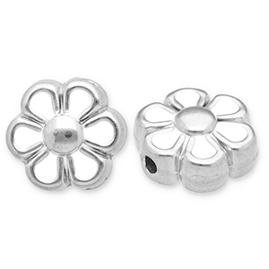 Stainless Steel - Rostfrei Stahl Perlen Blume Silver-white